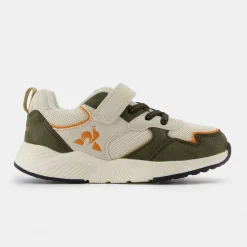 Le Coq Sportif CHAUSSURES ENFANTChaussures à scratch vert kaki RUNNER enfant Opticalwhite/green Hot
