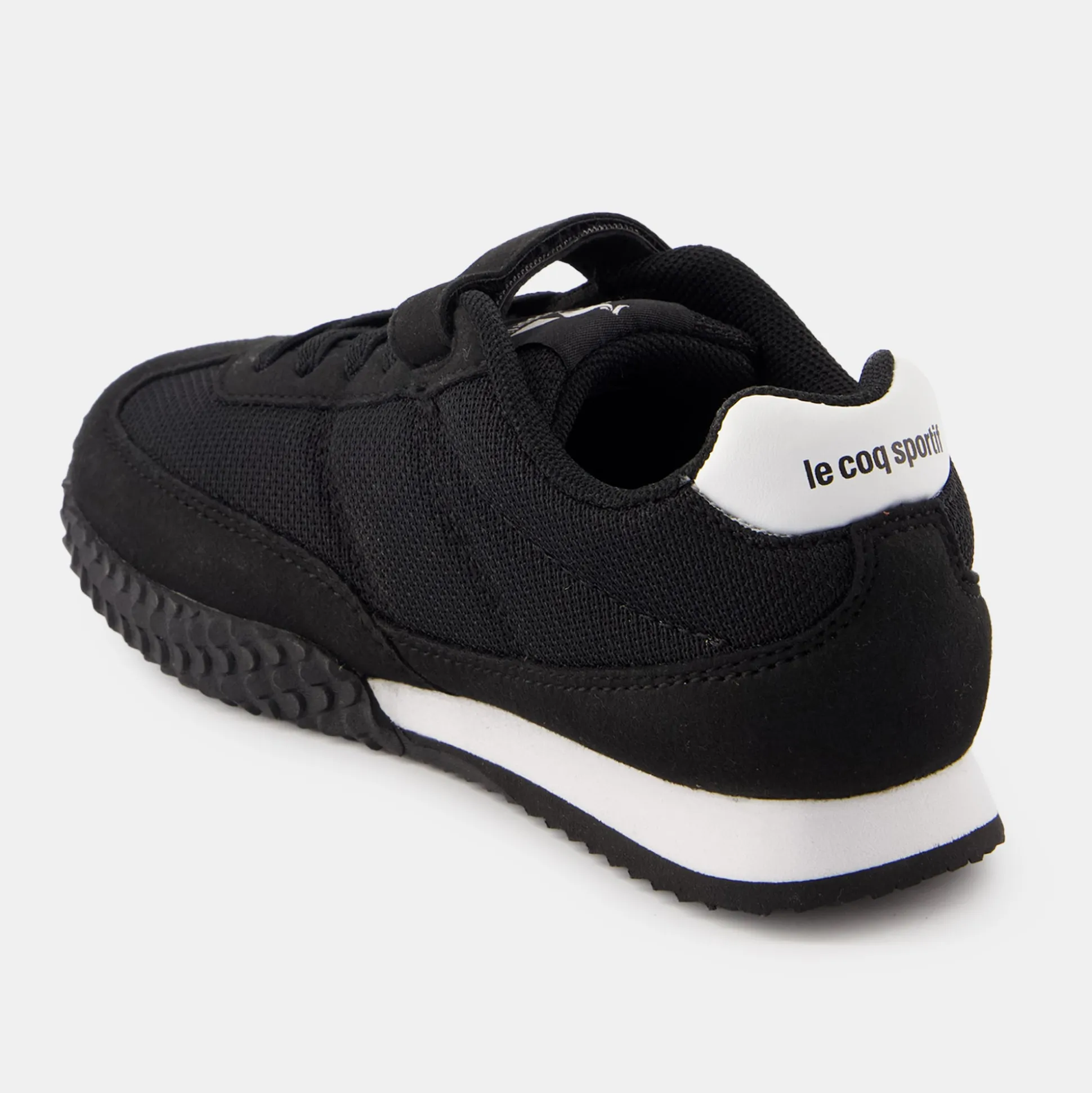 Le Coq Sportif CHAUSSURES ENFANTChaussures noires à scratch VELOCE I enfant Black/opticalwhite Hot