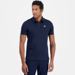 Le Coq Sportif Coq d'orPolo col zippé Homme en interlock 240g coton Darkvelvet Shop