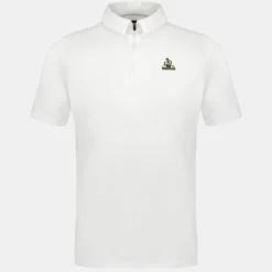Le Coq Sportif Coq d'orPolo col zippé Homme en interlock 240g coton Marshmallow Cheap