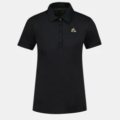 Le Coq Sportif Coq d'OrPolo Femme en interlock 240g coton Black Cheap