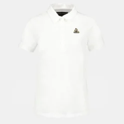 Le Coq Sportif Coq d'OrPolo Femme en interlock 240g coton Marshmallow Hot