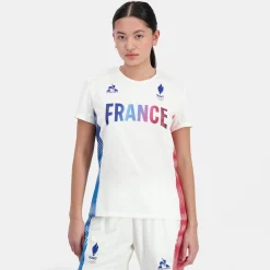 Le Coq Sportif Équipe de France Olympique | Paris 2024T-shirt Équipe de France Femme Marshmallow Cheap