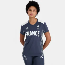 Le Coq Sportif Équipe de France Olympique | Paris 2024T-shirt Équipe de France Femme Insigniablue Clearance