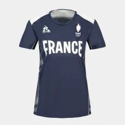 Le Coq Sportif Équipe de France Olympique | Paris 2024T-shirt Équipe de France Femme Insigniablue Clearance