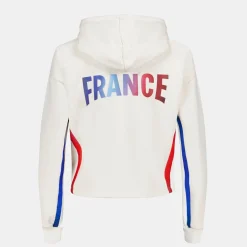 Le Coq Sportif Équipe de France Olympique | Paris 2024Sweat crop à capuche officiel Équipe de France Femme Outlet