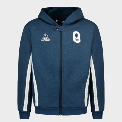 Le Coq Sportif Équipe de France Olympique | Paris 2024Sweat zippé à capuche Équipe de France Enfant New