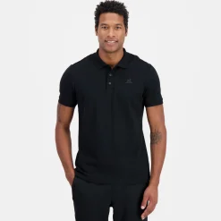 Le Coq Sportif Ton sur tonPolo Homme en jersey piqué coton Black Hot
