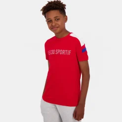 Le Coq Sportif TricoloreT-shirt Enfant Purrouge Clearance