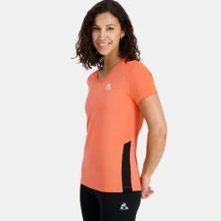 Le Coq Sportif T-shirt Femme Orangeperf/black Shop