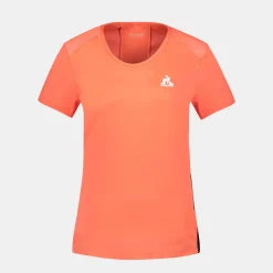 Le Coq Sportif T-shirt Femme Orangeperf/black Shop
