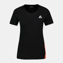 Le Coq Sportif T-shirt Femme Black/orangeperf New